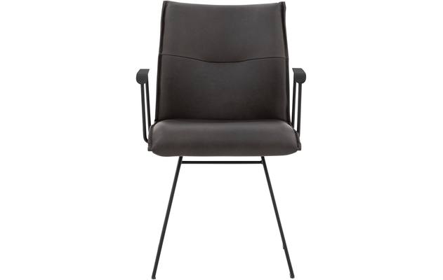 Goossens excellent eetkamerstoel nica grijs leer - 8190393-01-zwarte_handgreep