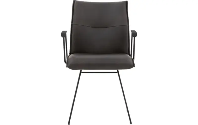 Goossens excellent eetkamerstoel nica grijs leer - 8190393-01-zwarte_handgreep