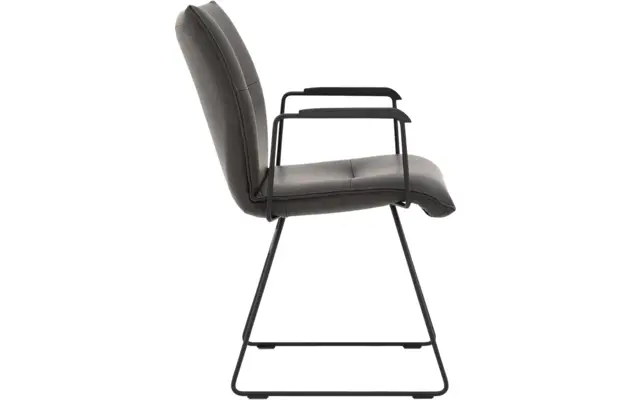 Goossens excellent eetkamerstoel nica grijs leer - 8190393-03-zwarte_handgreep