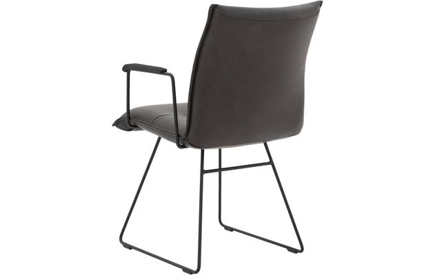 Goossens excellent eetkamerstoel nica grijs leer - 8190393-04-zwarte_handgreep