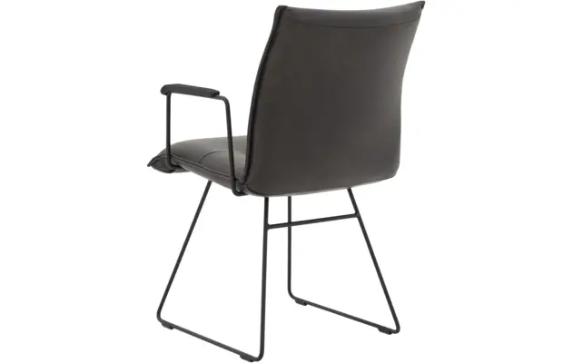Goossens excellent eetkamerstoel nica grijs leer - 8190393-04-zwarte_handgreep