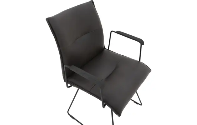 Goossens excellent eetkamerstoel nica grijs leer - 8190393-06-zwarte_handgreep