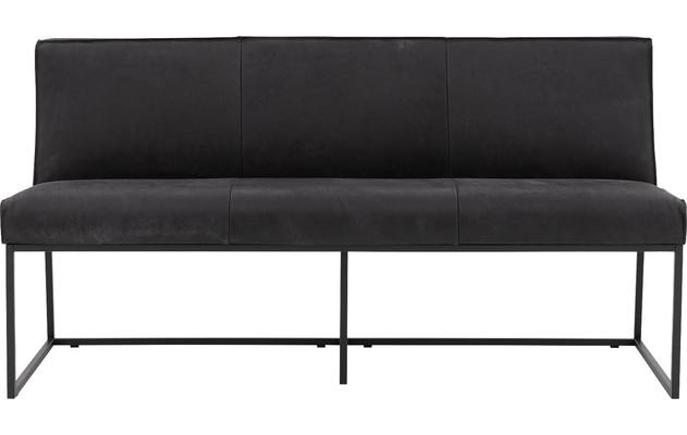 Goossens excellent eetkamerbank tom zwart leer - 8190654-01