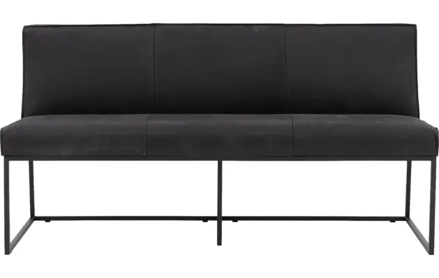 Goossens excellent eetkamerbank tom zwart leer - 8190654-01
