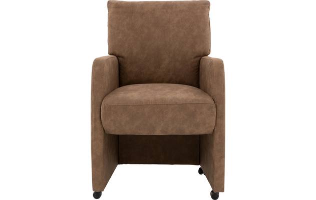 Goossens eetkamerstoel leen bruin microvezel - 8190994-01