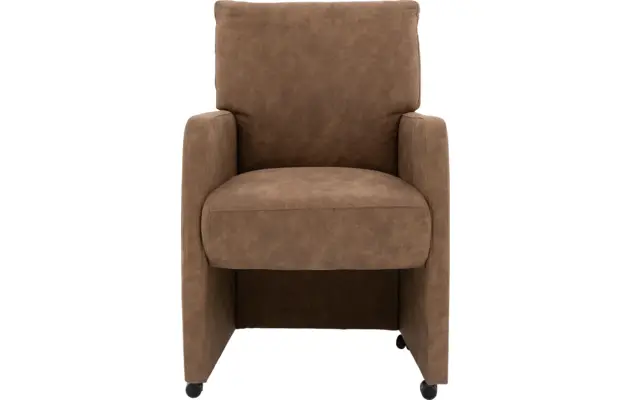 Goossens eetkamerstoel leen bruin microvezel - 8190994-01