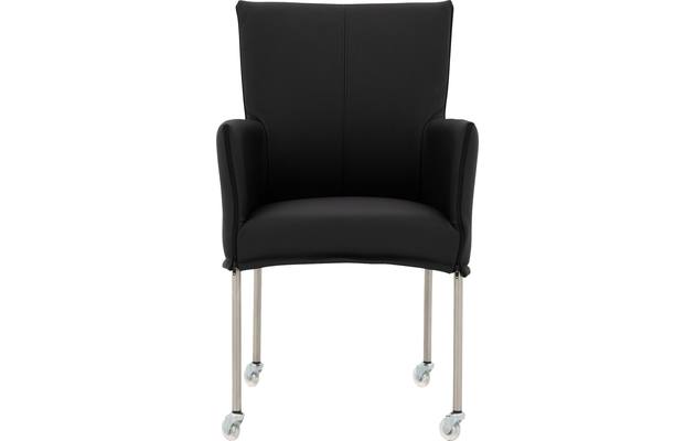 Goossens eetkamerstoel funk zwart leer - 8191009-01
