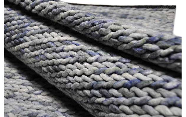 Goossens eco vloerkleed rif blauw wol - 8194362-05