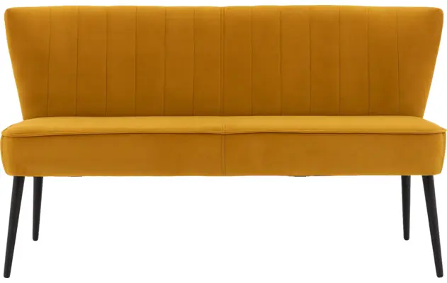 Goossens eetkamerbank rob geel stof - 8195921-01