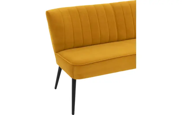 Goossens eetkamerbank rob geel stof - 8195921-04