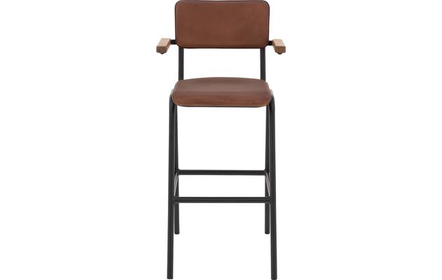 Goossens barstoel chaplin bruin leer - 8196000-01