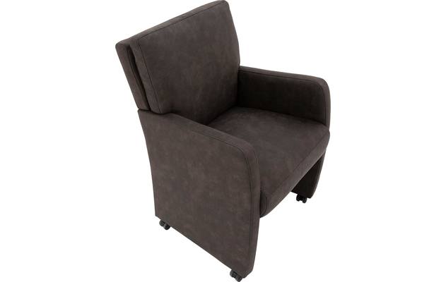 Goossens eetkamerstoel leen grijs microvezel - 8196142-04