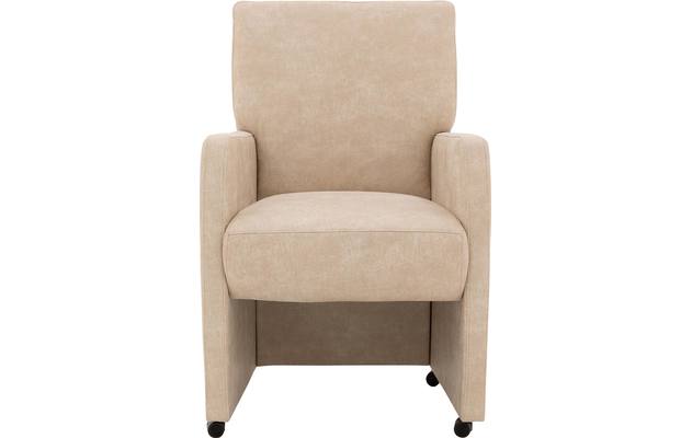Goossens eetkamerstoel leen beige micro leer - 8196143-01