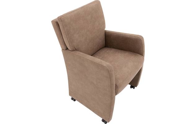 Goossens eetkamerstoel leen bruin micro leer - 8196144-04