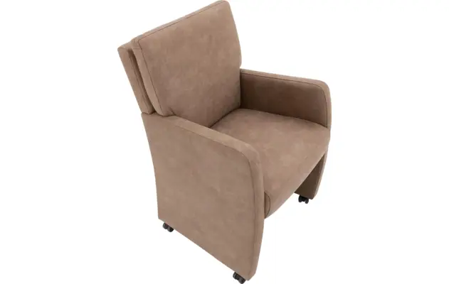Goossens eetkamerstoel leen bruin micro leer - 8196144-04