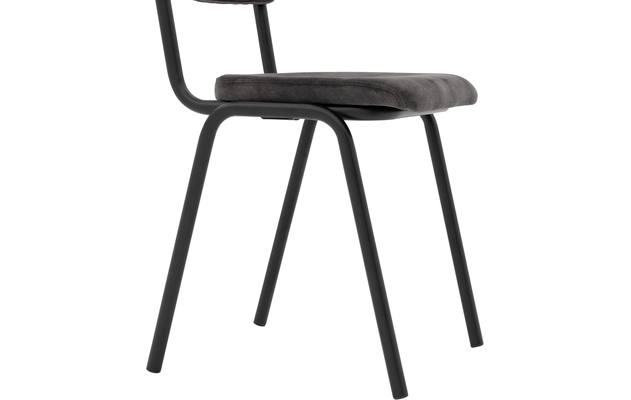 Goossens eetkamerstoel chaplin grijs stof - 8200075-05