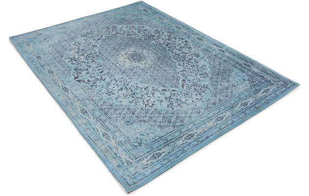 Goossens basic vloerkleed canto blauw katoen - 8201551-02