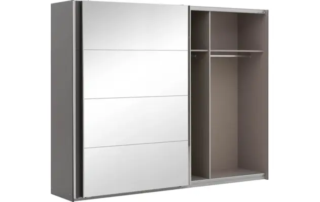 Goossens basic kledingkast miami grijs hoogwaardig meubelplaat - 8202033-05