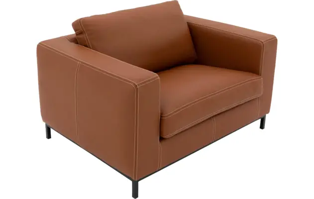 Goossens excellent loveseat massimo bruin leer - 8202349-04
