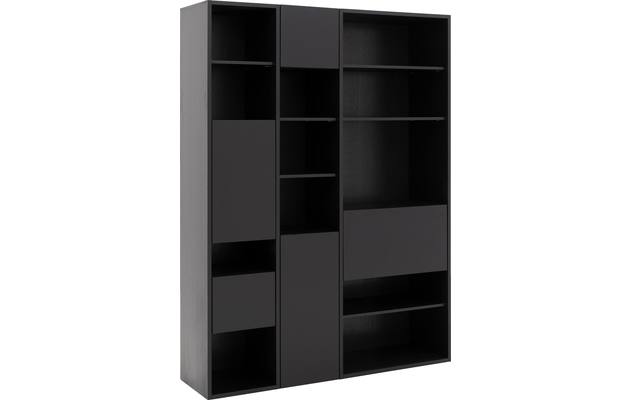 Goossens excellent wandmeubel ninth zwart eiken - 8202385-02