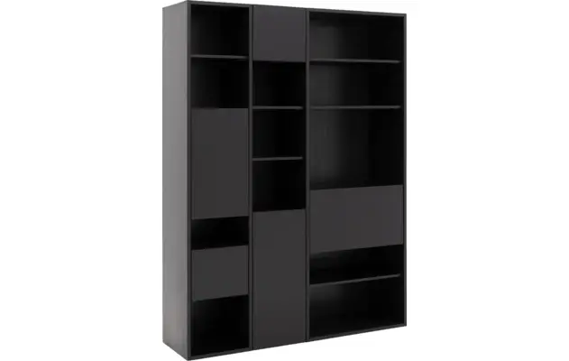 Goossens excellent wandmeubel ninth zwart eiken - 8202385-02