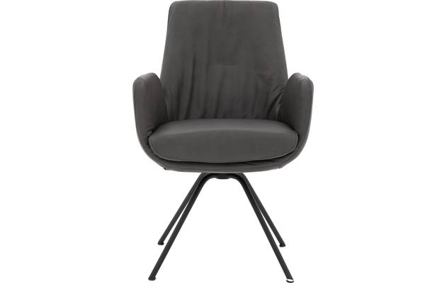 Goossens excellent eetkamerstoel mabach grijs leer - 8202454-01