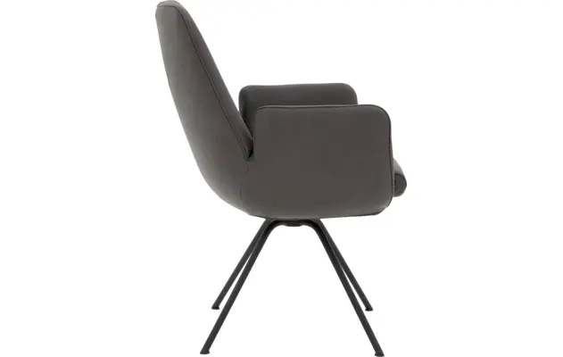 Goossens excellent eetkamerstoel mabach grijs leer - 8202454-04