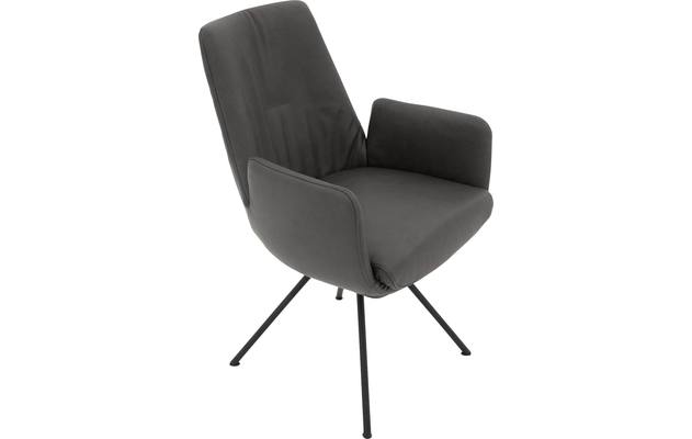 Goossens excellent eetkamerstoel mabach grijs leer - 8202454-05