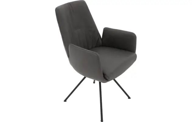 Goossens excellent eetkamerstoel mabach grijs leer - 8202454-05