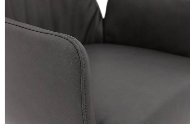 Goossens excellent eetkamerstoel mabach grijs leer - 8202454-07