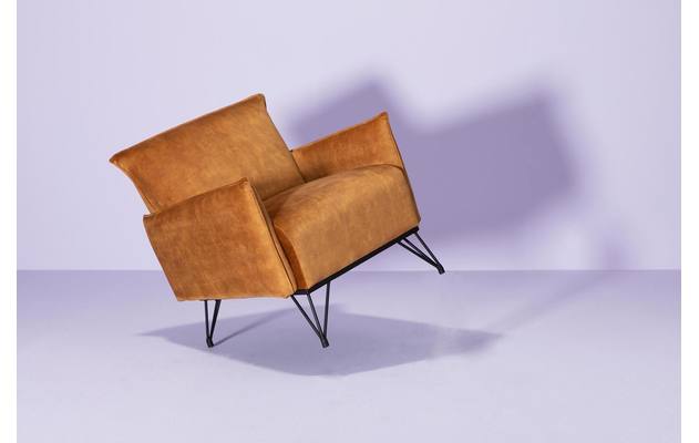 Goossens basic fauteuil lygo geel stof - 8202525-01
