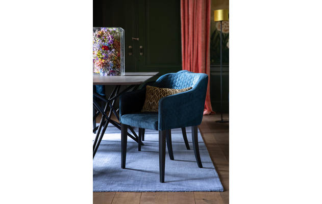 Goossens eetkamerstoel peda blauw stof - 8203157-31