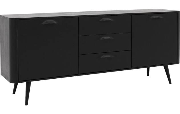 Goossens dressoir bjarte zwart eiken - 8203405-02