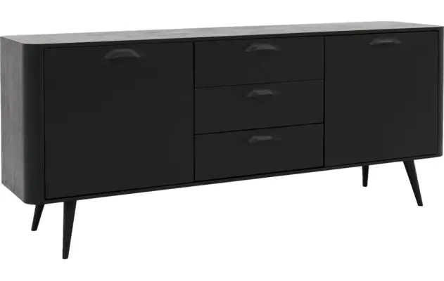 Goossens dressoir bjarte zwart eiken - 8203405-02