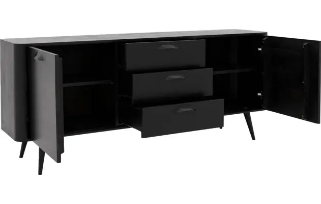 Goossens dressoir bjarte zwart eiken - 8203405-04