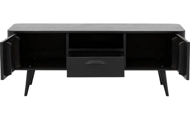 Goossens tv meubel bjarte zwart eiken - 8203423-04