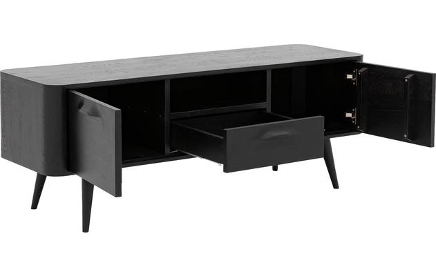 Goossens tv meubel bjarte zwart eiken - 8203423-06