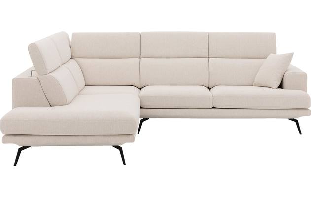 Goossens hoekbank viggo wit stof - 8203579-02