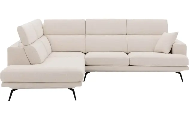 Goossens hoekbank viggo wit stof - 8203579-02
