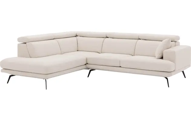 Goossens hoekbank viggo wit stof - 8203579-03