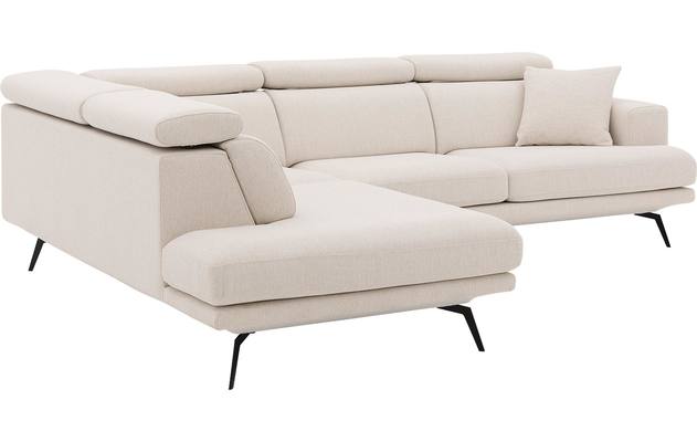 Goossens hoekbank viggo wit stof - 8203579-05