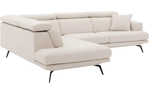 Goossens hoekbank viggo wit stof - 8203579-05