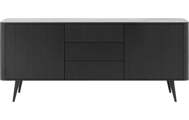 Goossens dressoir seppe zwart eiken - 8203770-01