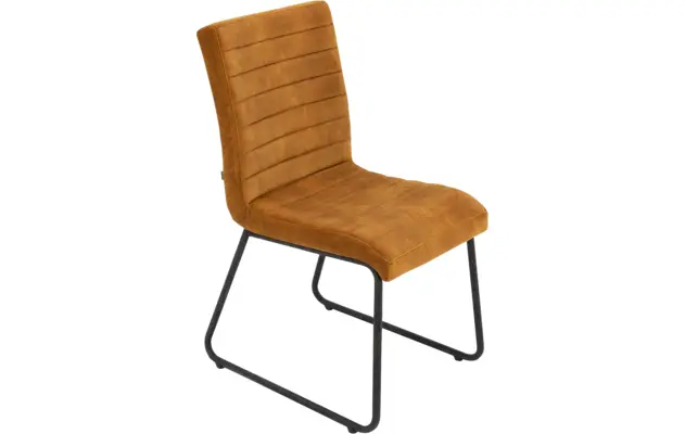 Goossens eetkamerstoel dax geel stof - 8203777-04