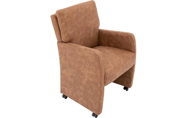 Goossens eetkamerstoel leen bruin microvezel - 8203896-04