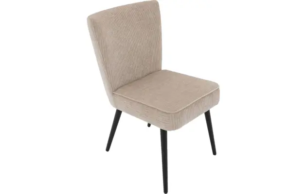 Goossens eetkamerstoel rob beige stof - 8204697-04
