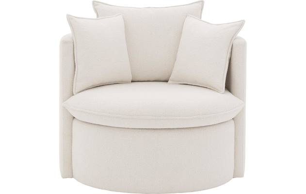 Goossens fauteuil bonne wit stof - 8205027-B-01