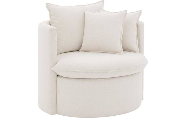 Goossens fauteuil bonne wit stof - 8205027-B-03