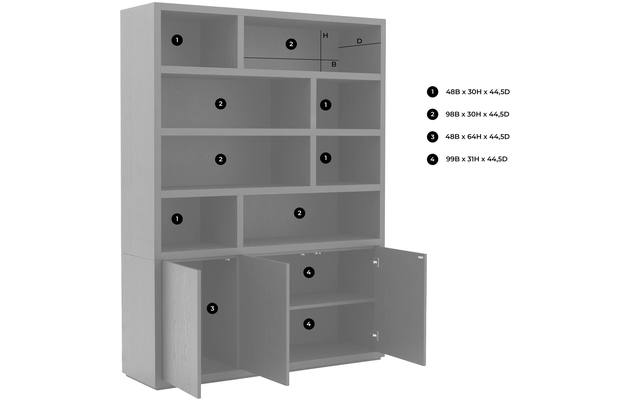Goossens buffetkast barcelona zwart eiken - 8205161-02