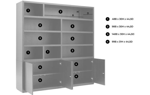 Goossens buffetkast barcelona zwart eiken - 8205162-02